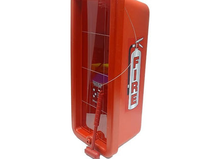 Cato Chief Plastic Fire Extinguisher Cabinet | Wall-Mounted, Rust-Proof, Fire-Retardant | Red or White | Holds 2.5-5 lb. or 10 lb. Extinguishers | Lock & Break Panel | Made in USA