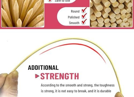 Natural Bamboo Wooden Skewers for BBQ, Shish Kabob, Appetiser, Fruit, Cocktail, Chocolate Fountain, Grilling, Barbecue, Kitchen, Crafting and Party.