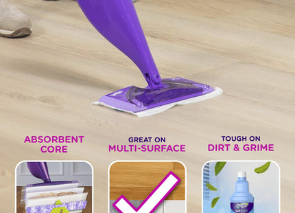 Swiffer WetJet Hardwood Floor Cleaner Spray Mop Pad Refill, Multi Surface, 24 Count