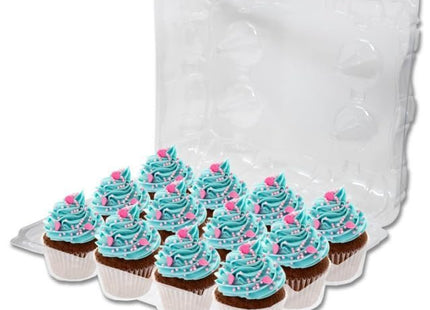 Glownary DFI High Dome Cupcake Container, LBN-9812, Clear Hinged Lid, 12 Compartments | 100/Case By Detroit Forming