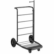 Black Luggage Cart with Adjustable Garment Rail, 16 Gauge Stainless Steel, 37 1/2" x 23 1/2" x 73" - main