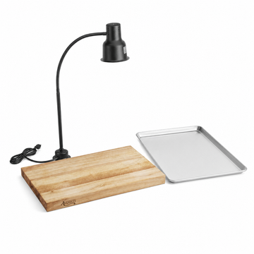 Avantco Carving Station Kit with 39" Black Heat Lamp, Cutting Board, and Drip Pan - 120V, 250W - main