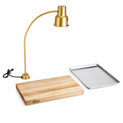 Avantco Carving Station Kit with 39" Gold Heat Lamp, Cutting Board, and Drip Pan - 120V, 250W - main