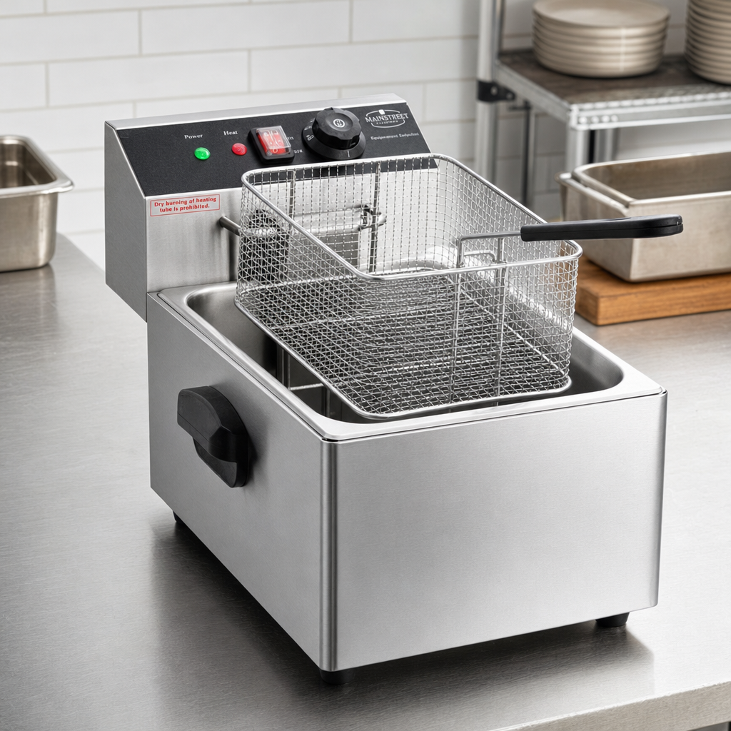 MainStreet Equipment F10E 10 lb. Electric Countertop Fryer - 110V, 1,600W - lifestyle
