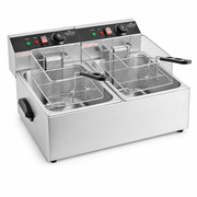 MainStreet Equipment F20E 20 lb. Dual Tank Electric Countertop Fryer - 110V, 3,300W - main