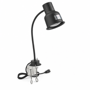 Avantco HL24BKC 24" Black Single Arm Bulb Warmer Flexible Heat Lamp with Stainless Steel Clamp - 120V, 250W - main