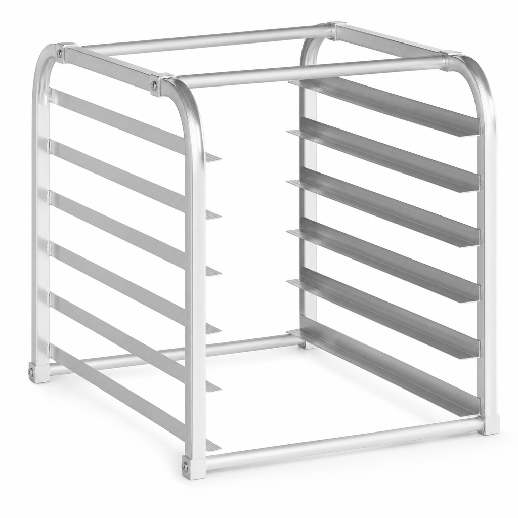 6-Pan Aluminum End-Load Sheet / Bun Pan Rack, Unassembled - 22" x 20 1/2" x 24" - main