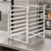 7-Pan Aluminum End-Load Sheet / Bun Pan Rack for Reach-Ins - Unassembled, 1/Each - lifestyle