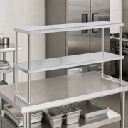 Avantco Stainless Steel Double Deck Overshelf 18" x 46 3/4" - lifestyle