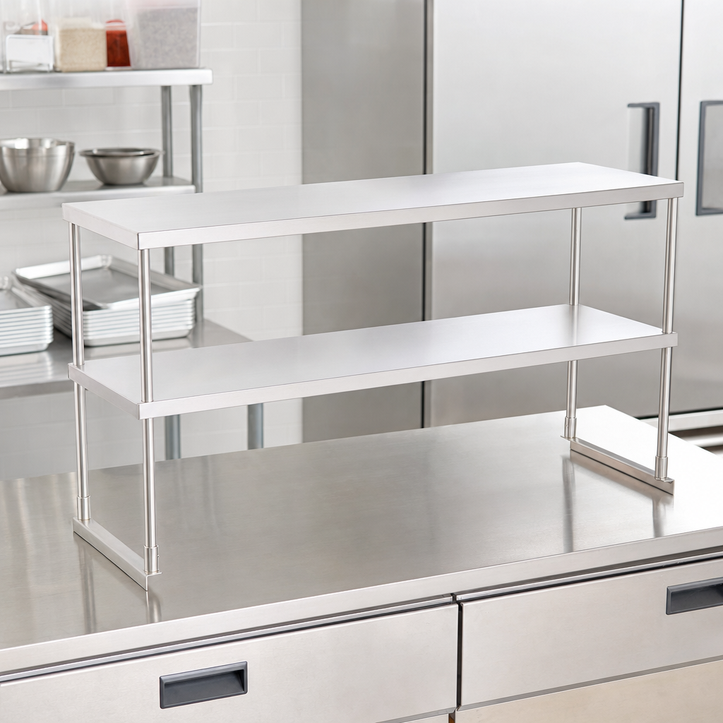 Avantco Stainless Steel Double Deck Overshelf - 60" x 18" - lifestyle