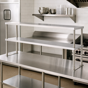 Avantco Stainless Steel Double Deck Overshelf - 18" x 70 3/8" - lifestyle