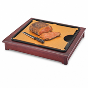Cal-Mil 810-52 Cut-Mate Carving Station Kit with Dark Wood Frame, Drip Tray, and Cutting Board - main