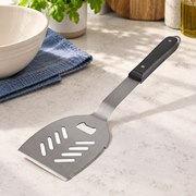 19-Inch Heavy-Duty Slotted Grill Turner, Black / Silver, Each - lifestyle