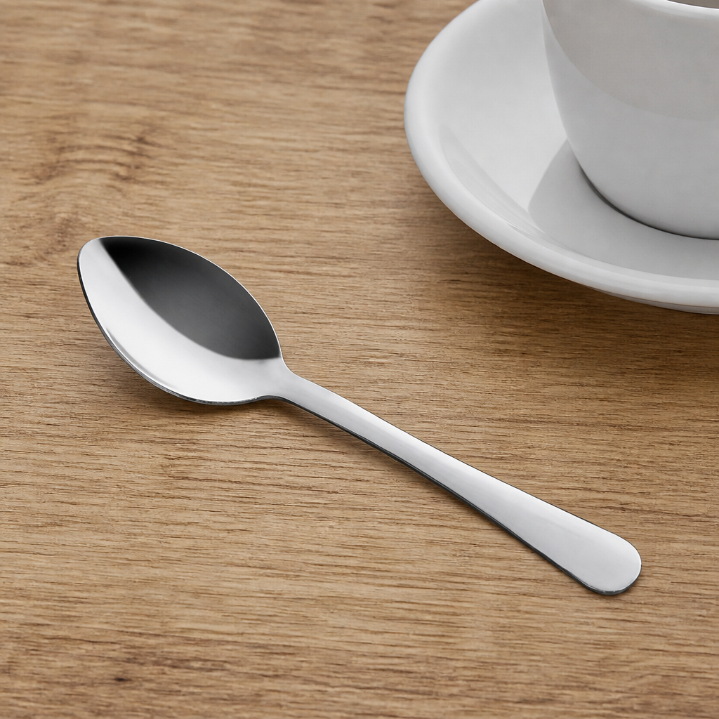 Demitasse Spoon Flatware, 18/0 Stainless Steel, Silver, 4 11/16 Inches, 60/Case - lifestyle