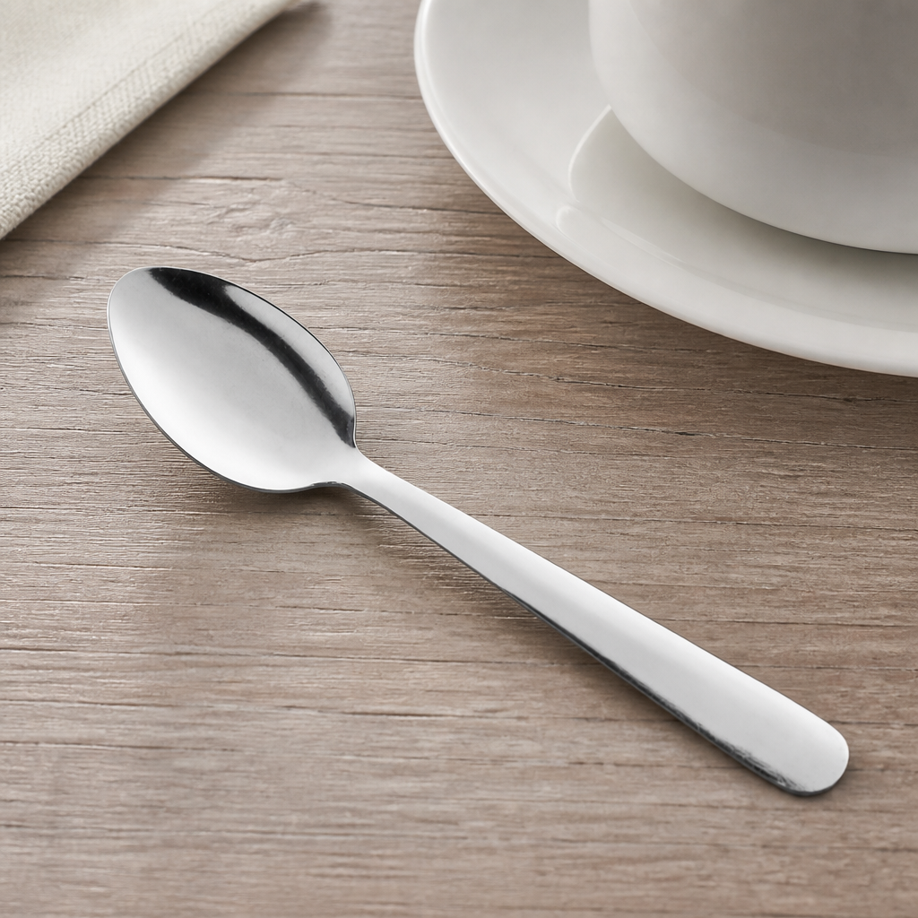 Teaspoon Flatware, 18/0 Stainless Steel, 5 7/8 Inches, Silver, 12/Pack - lifestyle