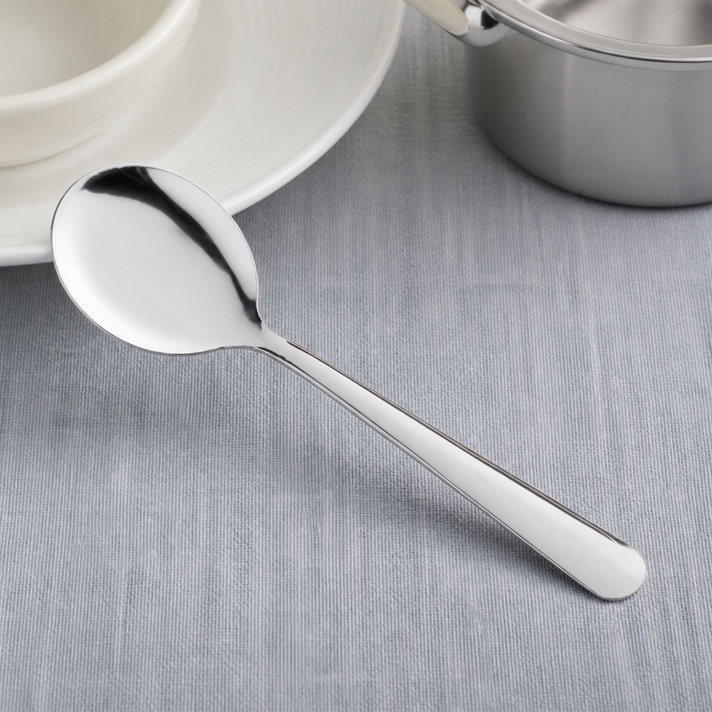Bouillon Spoon Flatware, 18/0 Stainless Steel, 5 7/8 Inches, Silver, 12/Pack - lifestyle