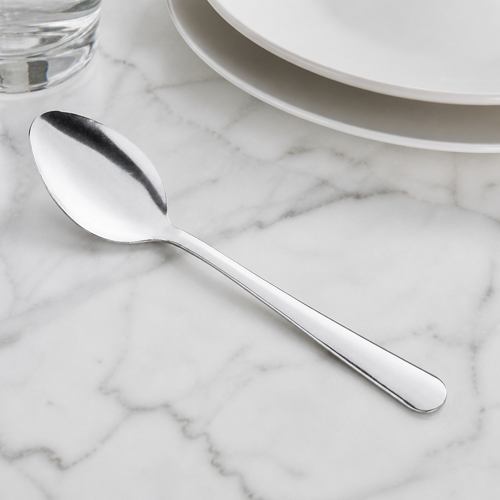 Dinner / Dessert Spoon Flatware, 18/0 Stainless Steel, 6 13/16 Inches, Silver, 60/Case - lifestyle