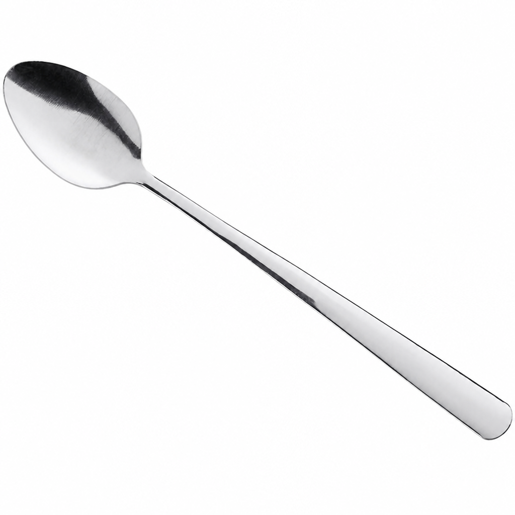 8 Inch Silver Iced Tea Spoon Flatware, 18/0 Stainless Steel, Smooth Panel, Rounded Handle, 60/Case - main