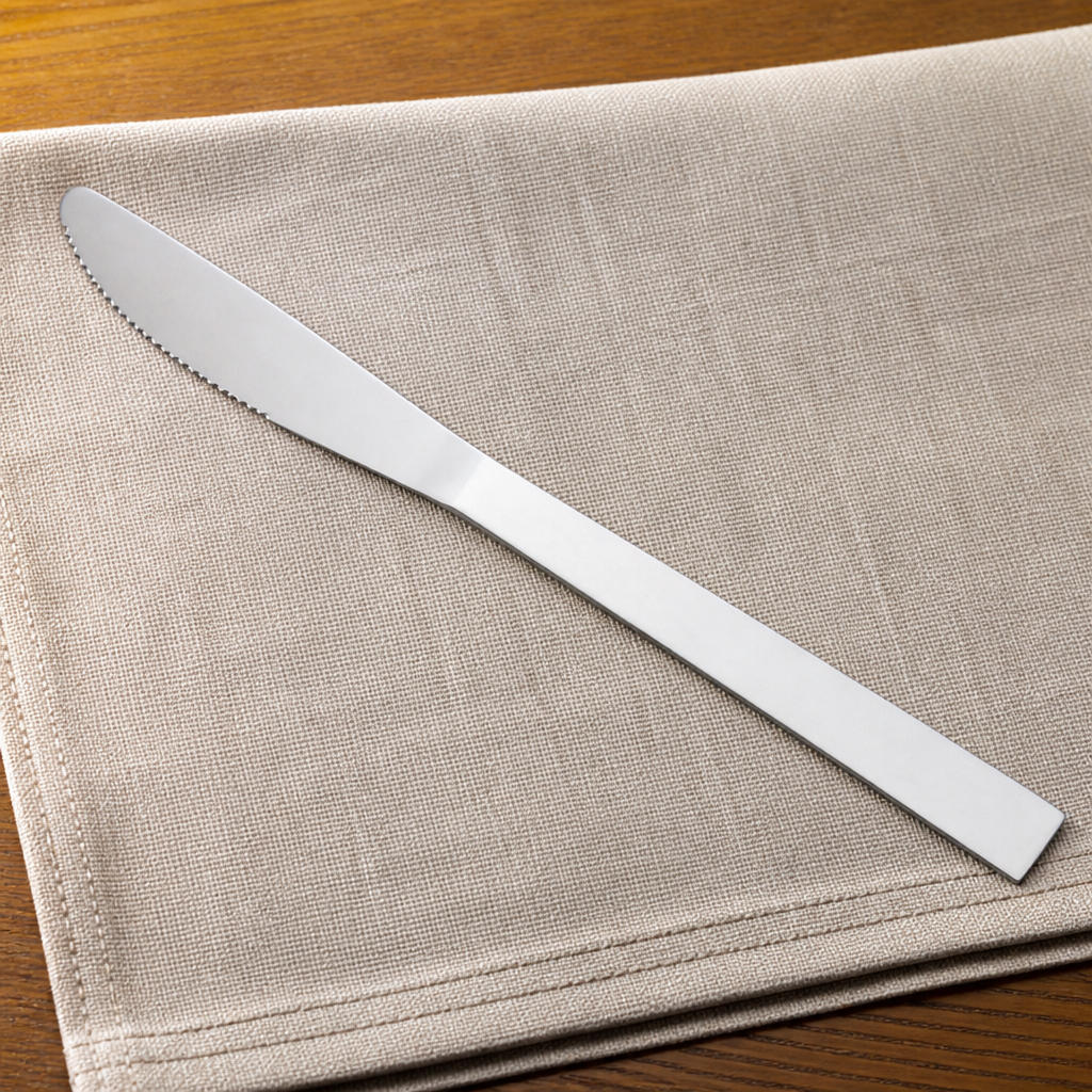 Dinner Knife Flatware, 8 3/8 Inches, 18/0 Stainless Steel, Medium Weight, Silver, 12/Pack - lifestyle