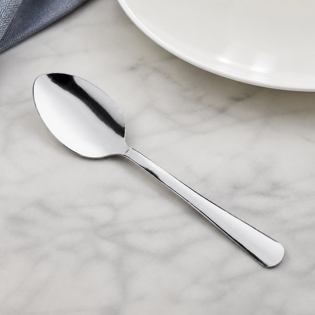 Tablespoon / Serving Spoon Flatware, 18/0 Stainless Steel, Silver, 7 5/8 Inches, 60/Case - lifestyle