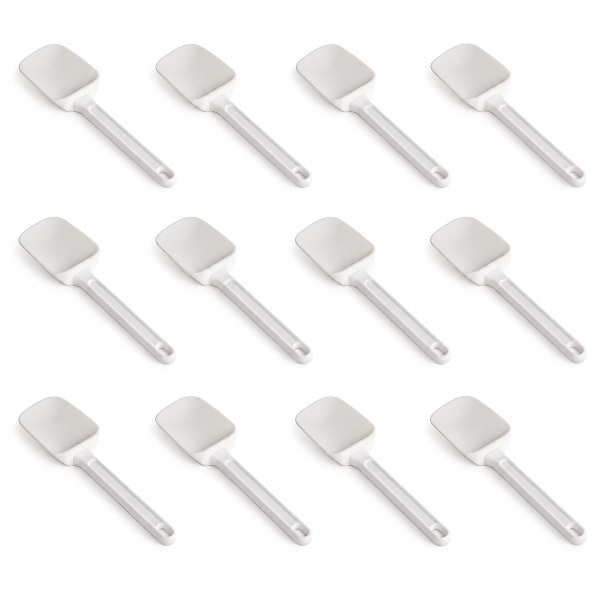 10-Inch White Rubber Spoonula with ABS Grip, Case of 12 - main