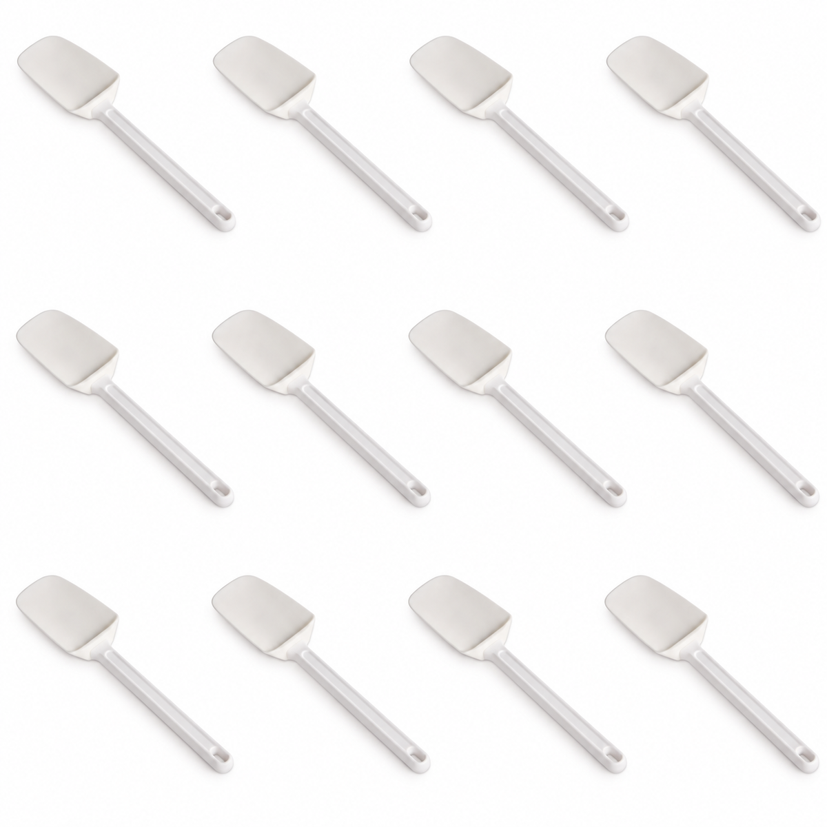 14-Inch White Rubber Spoonula with ABS Grip, Case of 12 - main
