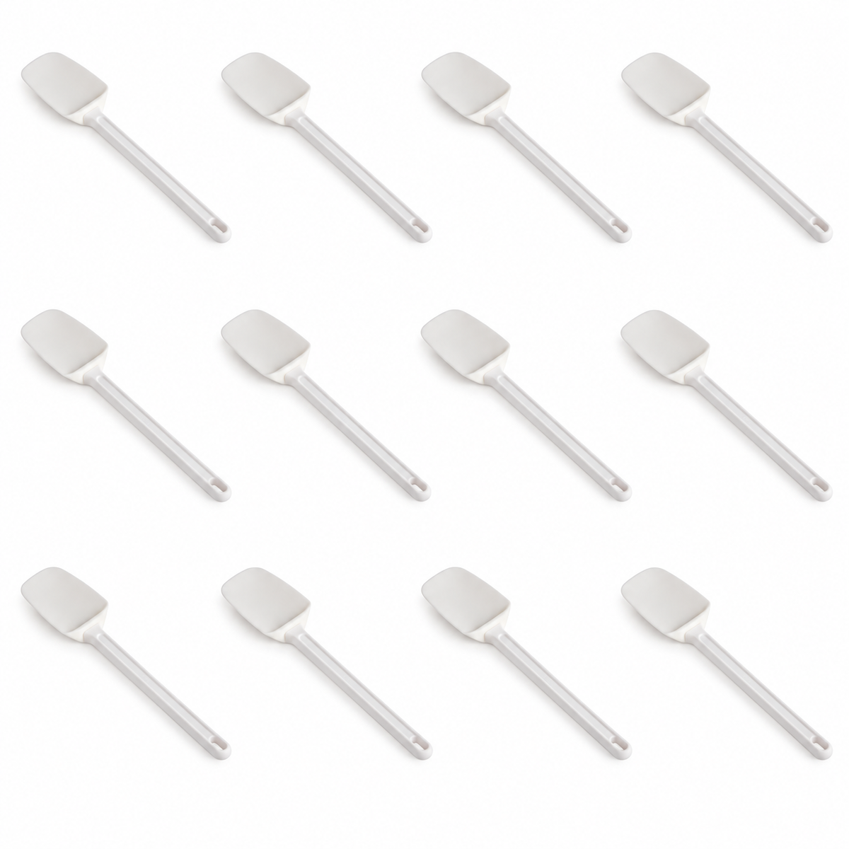 16-Inch White Rubber Spoonula with ABS Grip, Case of 12 - main