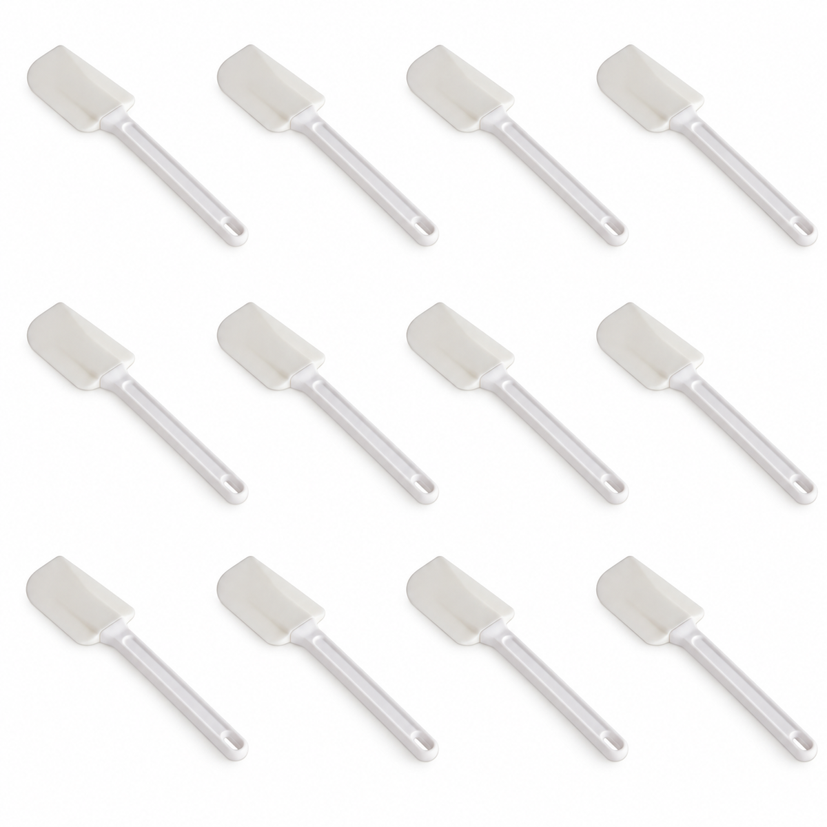 10-Inch White Rubber Spatula with ABS Grip, Case of 12 - main