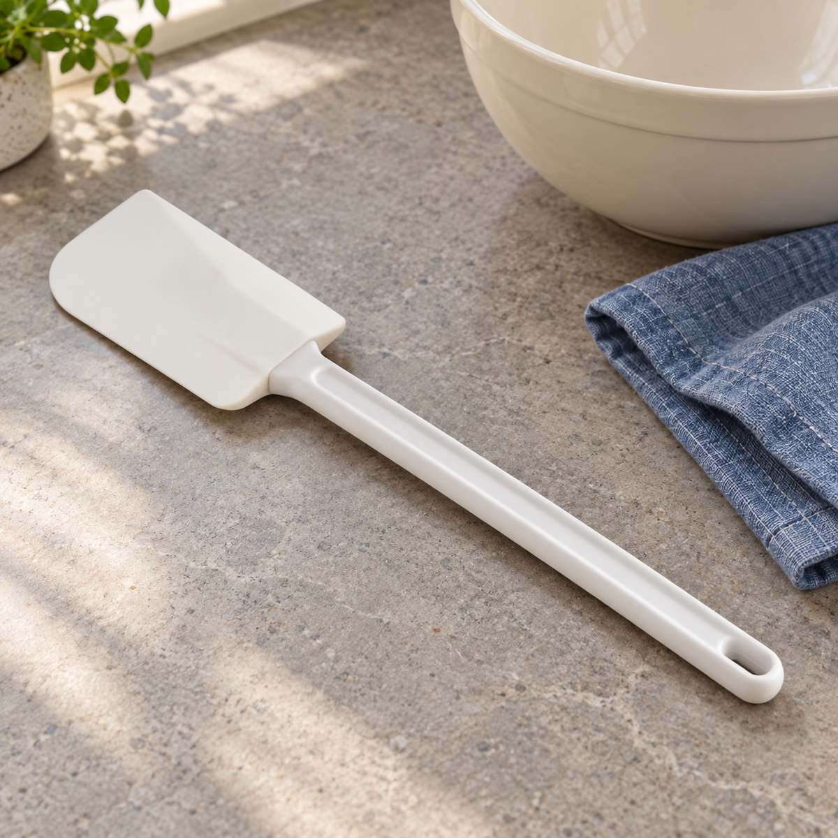 14-Inch White Rubber Spatula with ABS Grip, Case of 12 - lifestyle