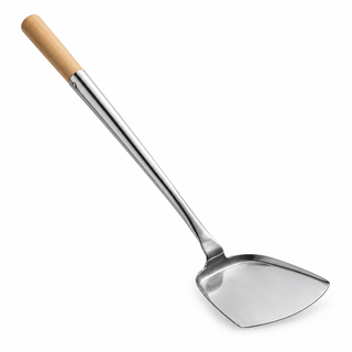 Large Stainless Steel Wok Spatula, 19-Inch, Wood Handle - main