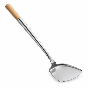 Large Stainless Steel Wok Spatula, 19-Inch, Wood Handle - main