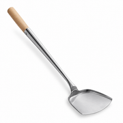 Small Stainless Steel Wok Spatula, 17 1/4-Inch, Wood Handle - main