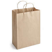 Brown Paper Shopping Bag with Paper Handles, 10" x 5" x 13" - 250/Case - main
