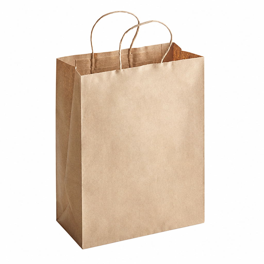 Brown Paper Shopping Bag with Paper Handles, 10" x 5" x 13" - 250/Case - main