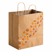 Paper Shopping Bag with Paper Handles, Autumn, 10" x 6 3/4" x 12", 60 lb., 250/Case - main