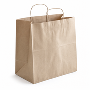 Brown Paper Shopping Bag with Paper Handles, 13" x 7" x 13", 65 lb., 250/Case - main