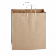 Paper Shopping Bag with Paper Handles, 14" x 8" x 14 3/4", Brown, 65 lb., 200/Case - main