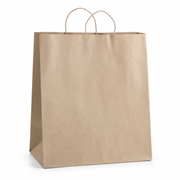 Brown Paper Shopping Bag with Paper Handles, 16" x 11" x 18 1/4", 70 lb., 200/Case - main