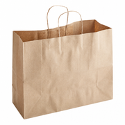 Brown Paper Shopping Bag with Paper Handles, 16" x 6" x 12", 65 lb., 250/Case - main
