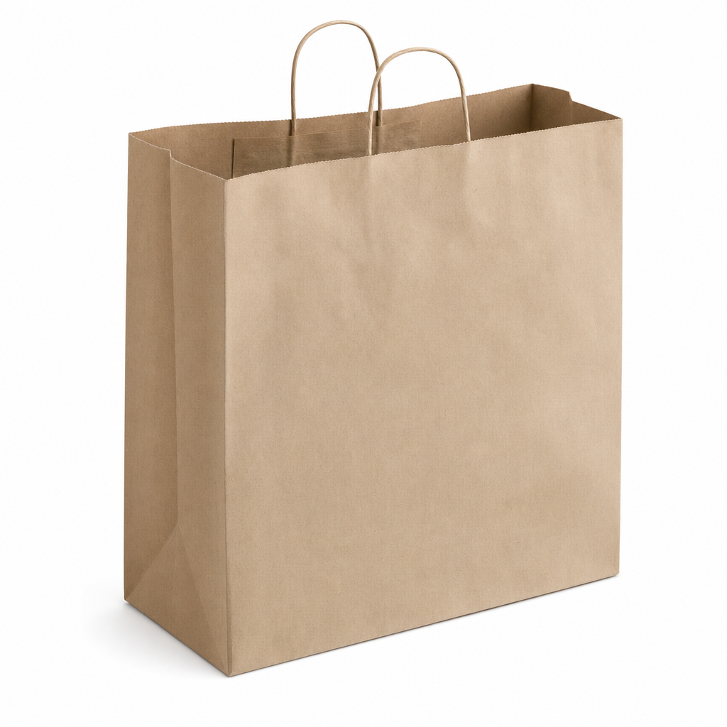 Paper Shopping Bag with Paper Handles, Brown, 16" x 6" x 15 3/4", 65 lb., 200/Case - main