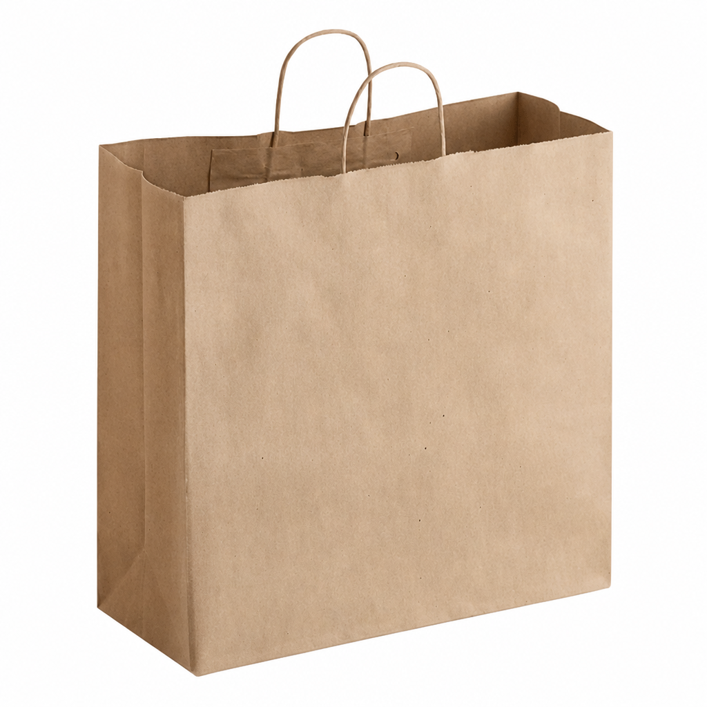 Paper Shopping Bag with Paper Handles, Brown, 16" x 6" x 15 3/4", 65 lb., 200/Case - main