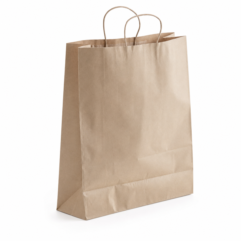 Paper Shopping Bag with Paper Handles, Brown, 16" x 6" x 19 1/4", 65 lb., 200/Case - main