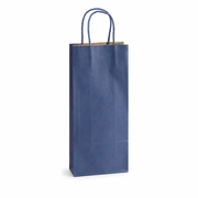 Paper Shopping Bag with Paper Handles, Navy Blue, 5 1/2" x 3 1/4" x 13 1/8", 65 lb., 250/Case - main
