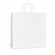 Paper Shopping Bag with Paper Handles, White, 13" x 7" x 13", 65 lb., 250/Case - main