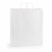 White Paper Shopping Bag with Paper Handles, 16" x 6" x 19 1/4", 65 lb., 200/Case - main