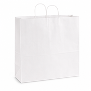 Paper Shopping Bag with Paper Handles, White, 18" x 7" x 18 3/4", 70 lb., 200/Case - main