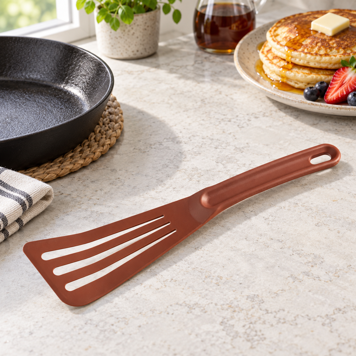 12-Inch Glass-Reinforced Nylon Slotted Turner, Brown, Each - lifestyle