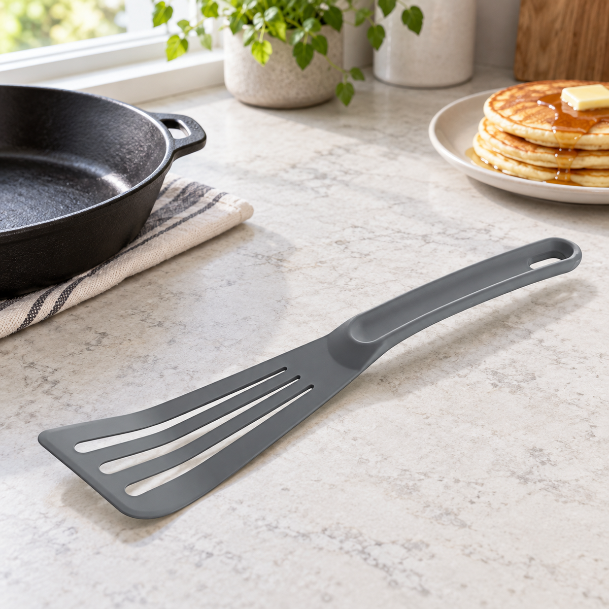 12-Inch Glass-Reinforced Nylon Slotted Turner, Gray, Each - lifestyle