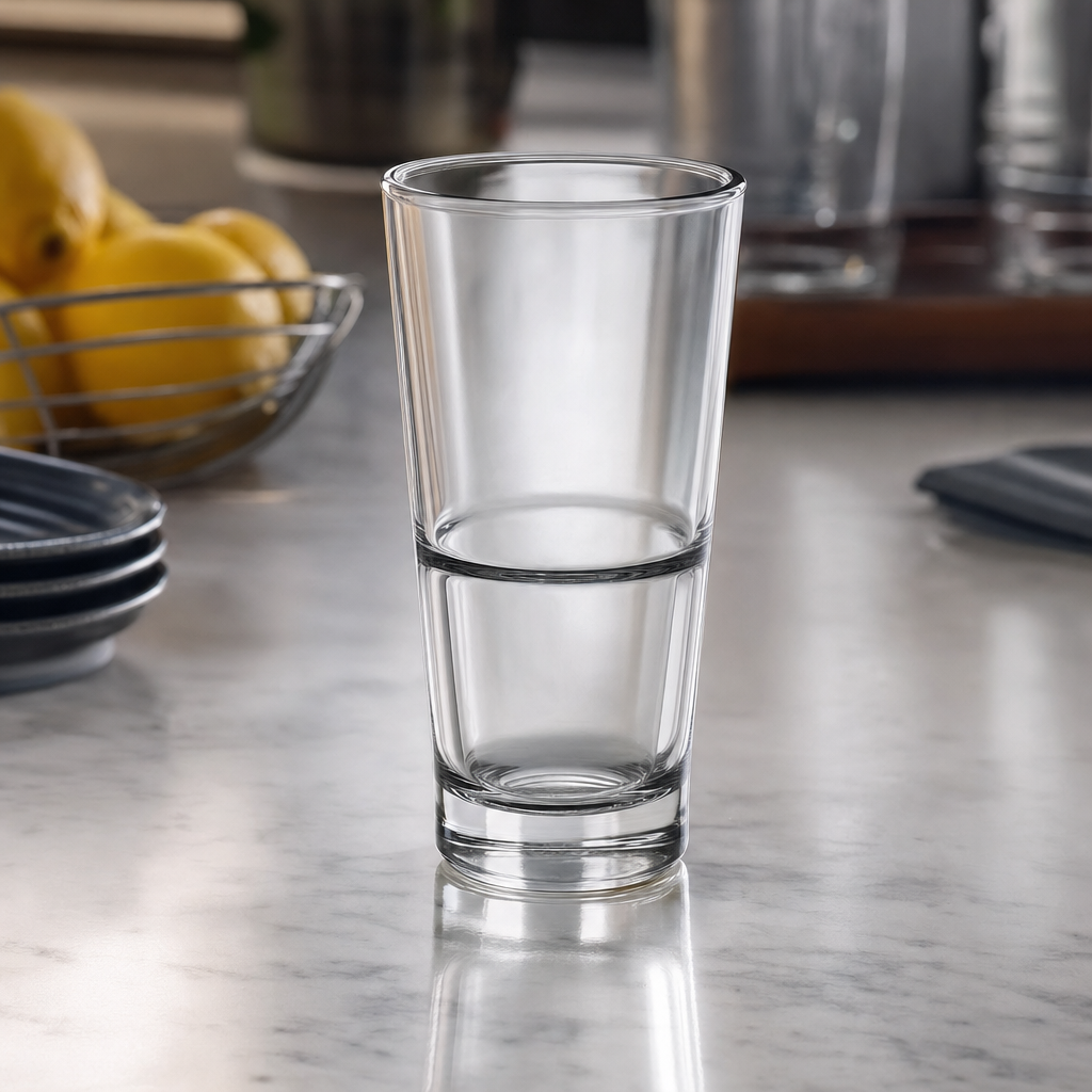 Clear Stackable Beverage Glass, 14 oz., 12/Case - lifestyle