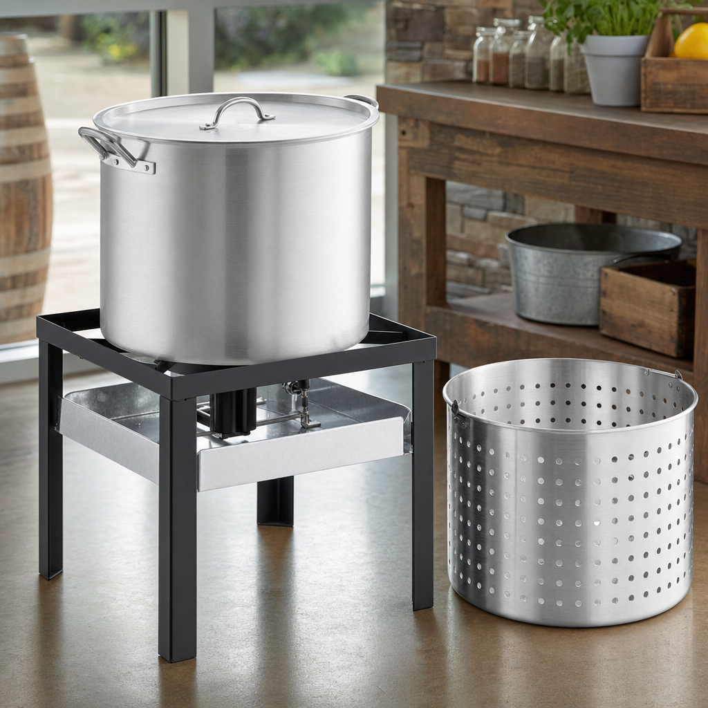 Backyard Pro 100 Qt. Aluminum Outdoor Seafood Boiler / Steamer Kit - 110000 BTU - lifestyle